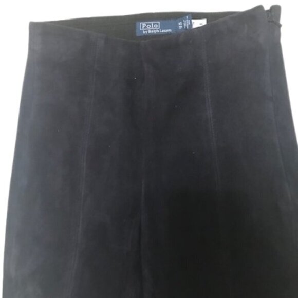 NWT POLO Ralph Lauren Women's Lambskin High Rise Suede Leggings Navy Size XS - Picture 7 of 11